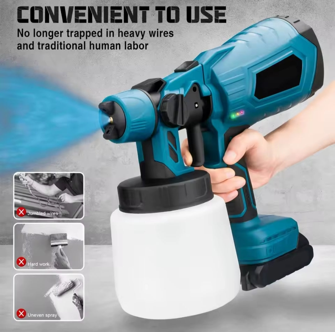 Pistola Pintura Inalámbrica 18V 200W - Compatible Batería Makita 1000ml