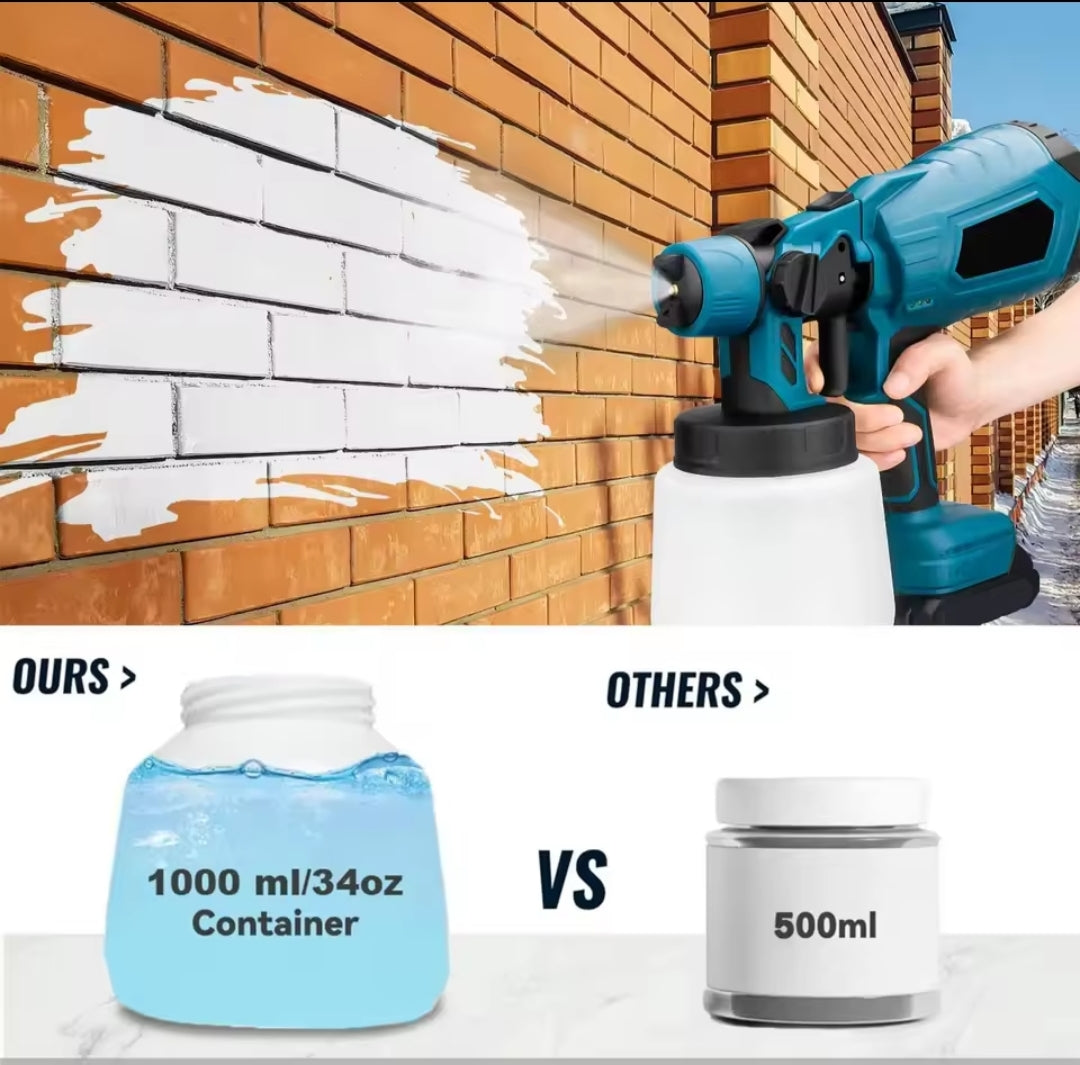 Pistola Pintura Inalámbrica 18V 200W - Compatible Batería Makita 1000ml