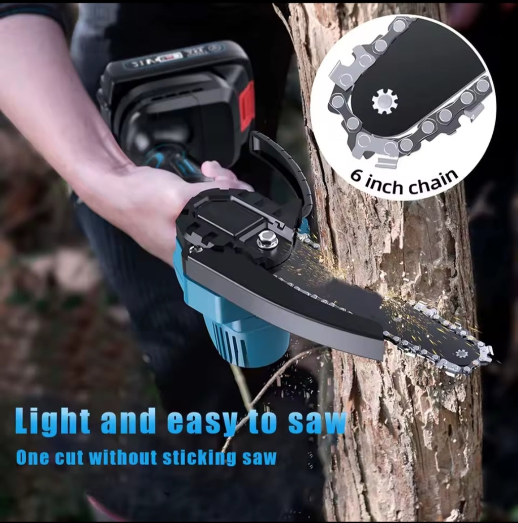 Mini Motosierra Eléctrica 6" 21V 600W - Compatible Makita Poda y Jardín