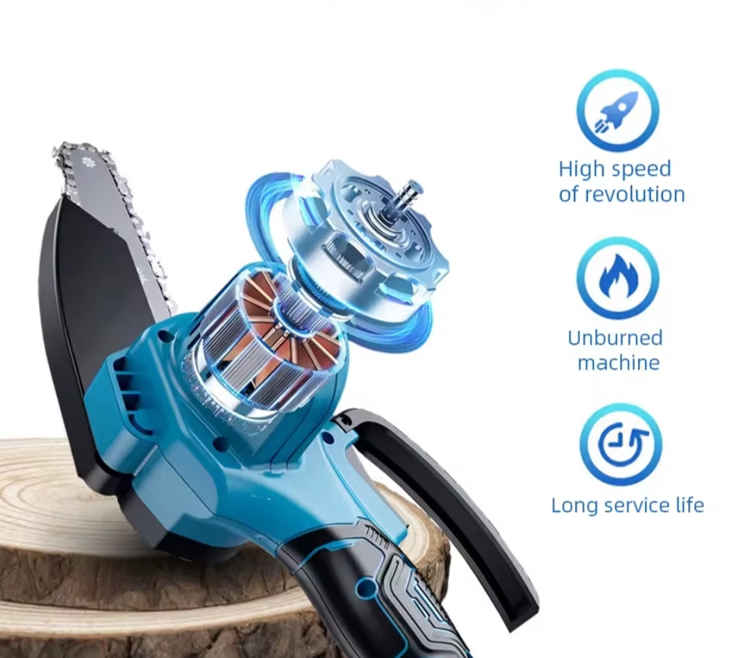 Mini Motosierra Eléctrica 6" 21V 600W - Compatible Makita Poda y Jardín