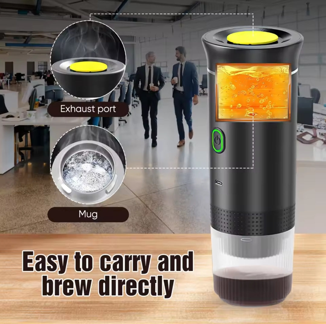 Cafetera Portátil Eléctrica 3 en 1 - Cápsulas y Café Molido Batería USB
