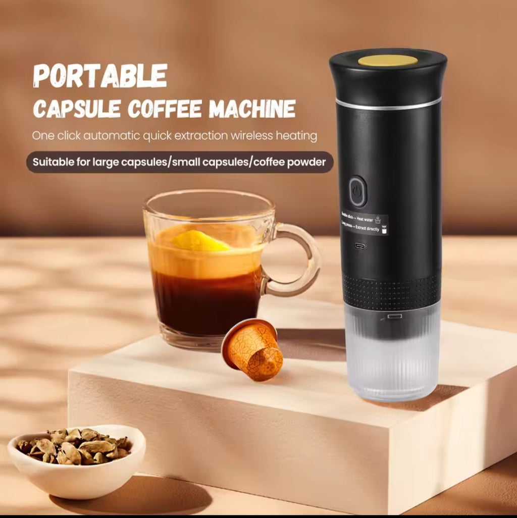 Cafetera Portátil Eléctrica 3 en 1 - Cápsulas y Café Molido Batería USB