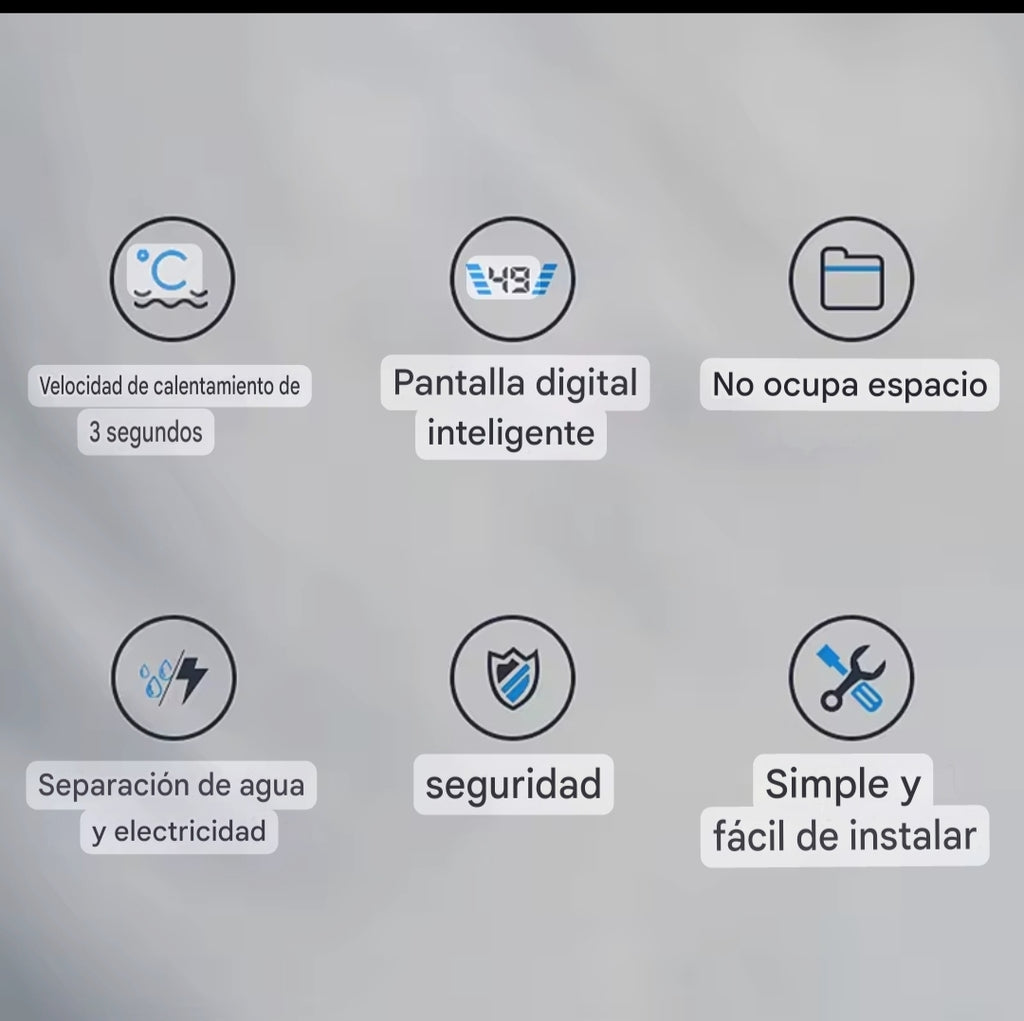 Calentador de Agua Instantáneo 3500W 220V - Termo Eléctrico Digital para Ducha
