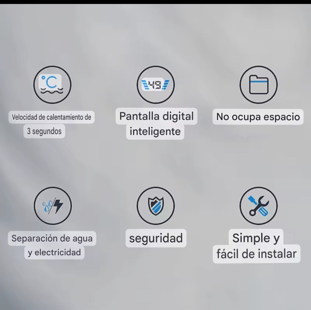 Calentador de Agua Instantáneo 3500W 220V - Termo Eléctrico Digital para Ducha