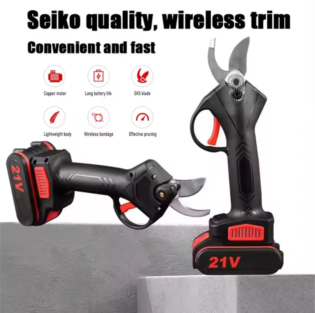 Podadora Eléctrica Inalámbrica 21V 1200W - Tijeras de Podar Profesionales 25mm