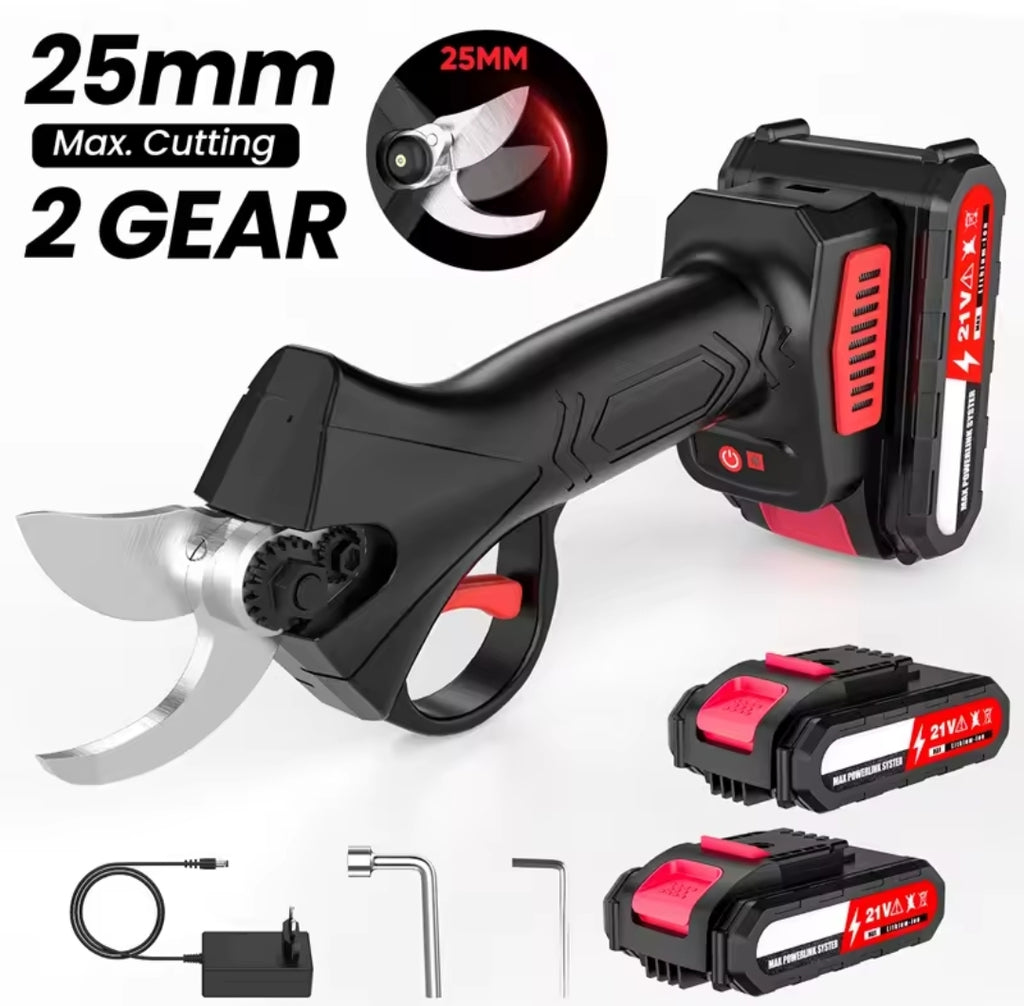 Podadora Eléctrica Inalámbrica 21V 1200W - Tijeras de Podar Profesionales 25mm