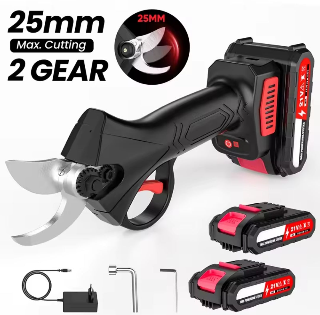 Podadora Eléctrica Inalámbrica 21V 1200W - Tijeras de Podar Profesionales 25mm