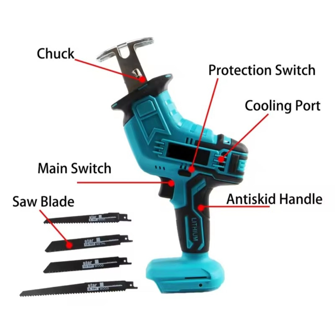 Sierra Sable Inalámbrica 18V 3000RPM - Compatible Batería Makita