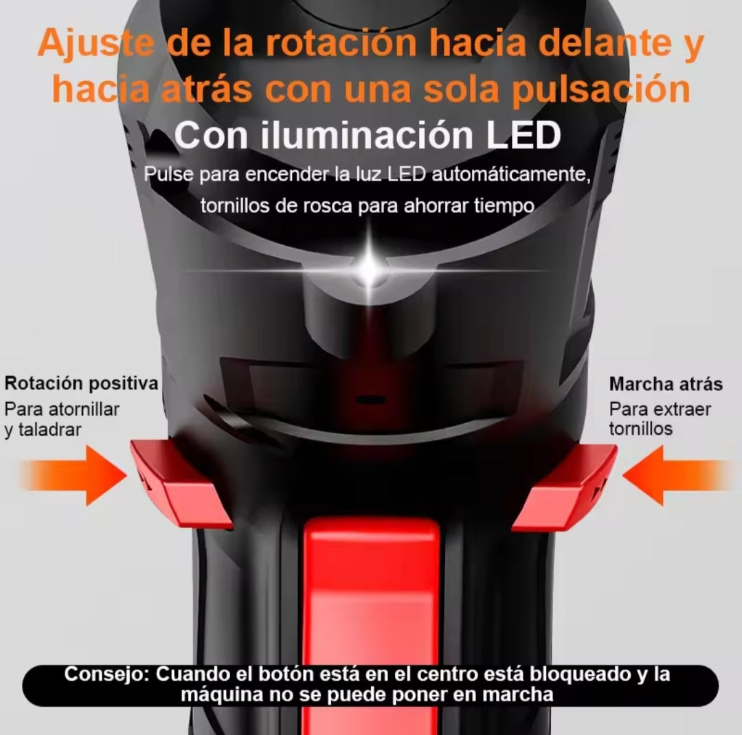 Destornillador Eléctrico Inalámbrico 47 Puntas - Batería Litio 3.6V Recargable