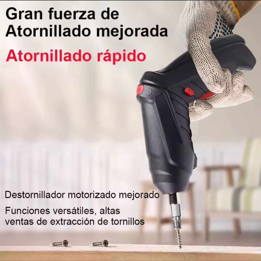 Destornillador Eléctrico Inalámbrico 47 Puntas - Batería Litio 3.6V Recargable