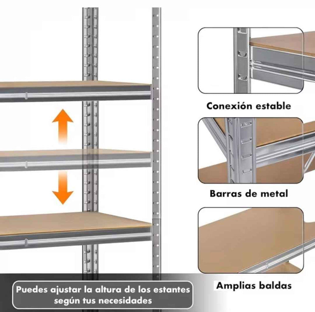 Estantería Metálica 5 Baldas 875kg - 183x91x46cm Garaje y Taller