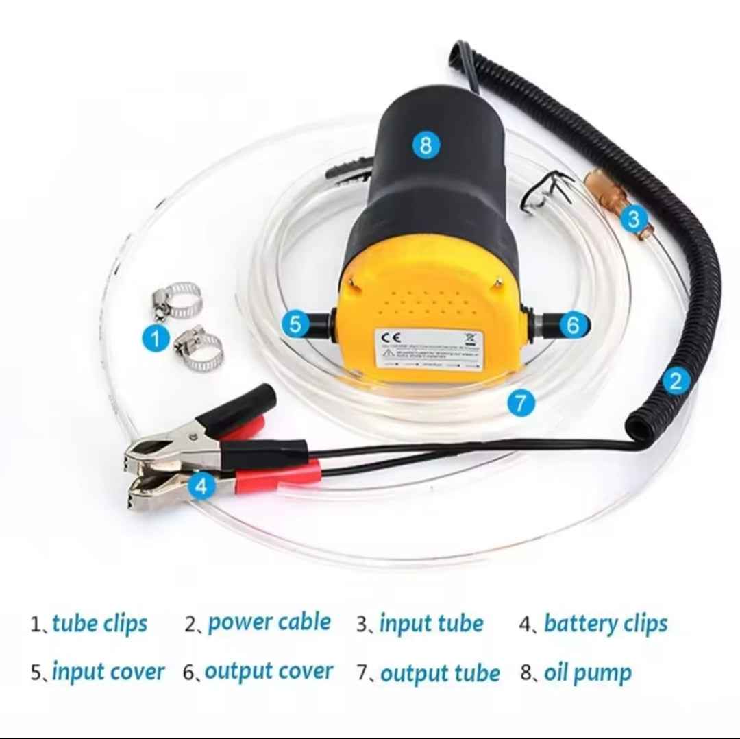 Bomba Extractora Aceite 12V 60W - Cambio Aceite Motor Coche y Moto