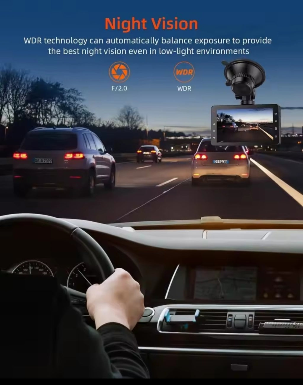 Dashcam camara  Coche 1080P FHD 176° - Pantalla 3" + Tarjeta SD 32GB Incluida