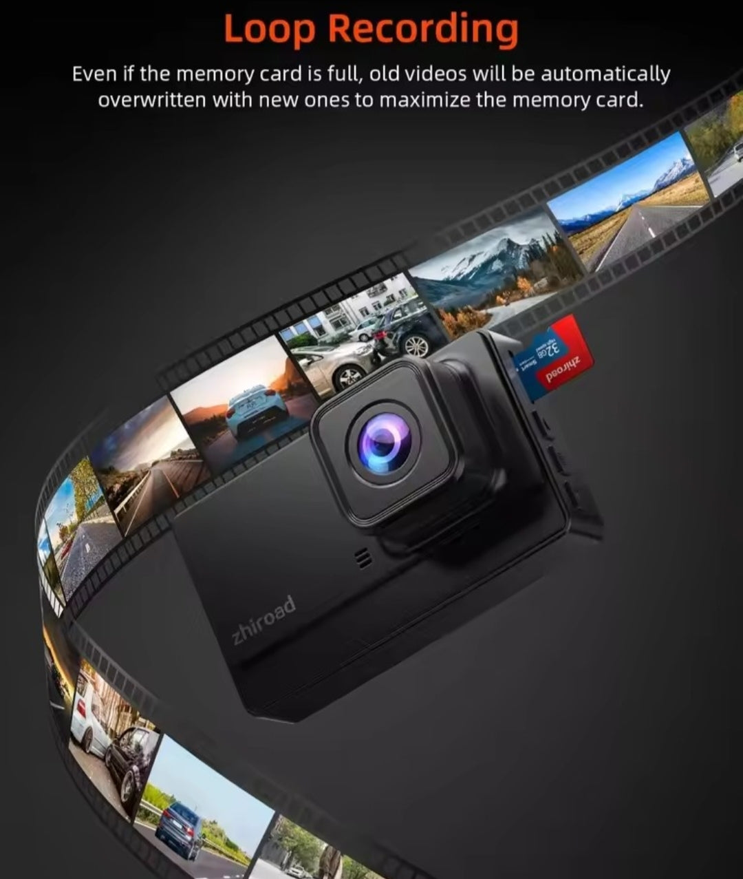 Dashcam camara  Coche 1080P FHD 176° - Pantalla 3" + Tarjeta SD 32GB Incluida