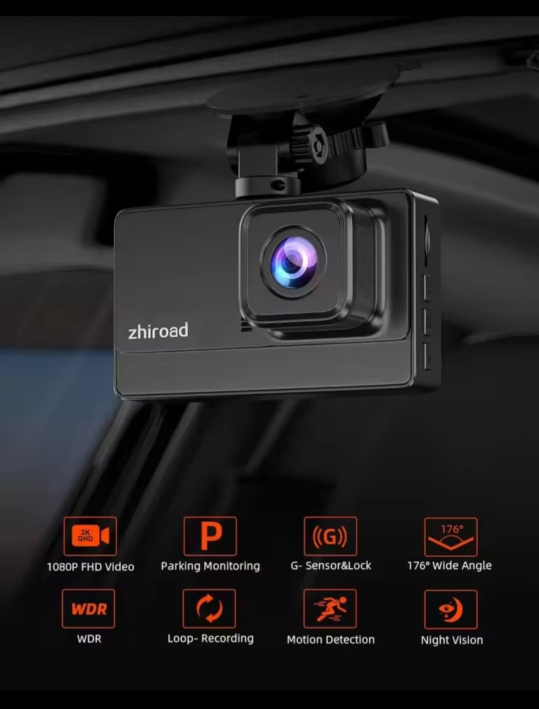 Dashcam camara  Coche 1080P FHD 176° - Pantalla 3" + Tarjeta SD 32GB Incluida