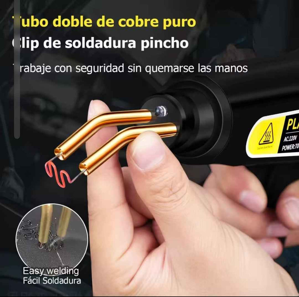Pistola Soldadura Plástico 70W - Kit Reparación Parachoques + 400 Grapas