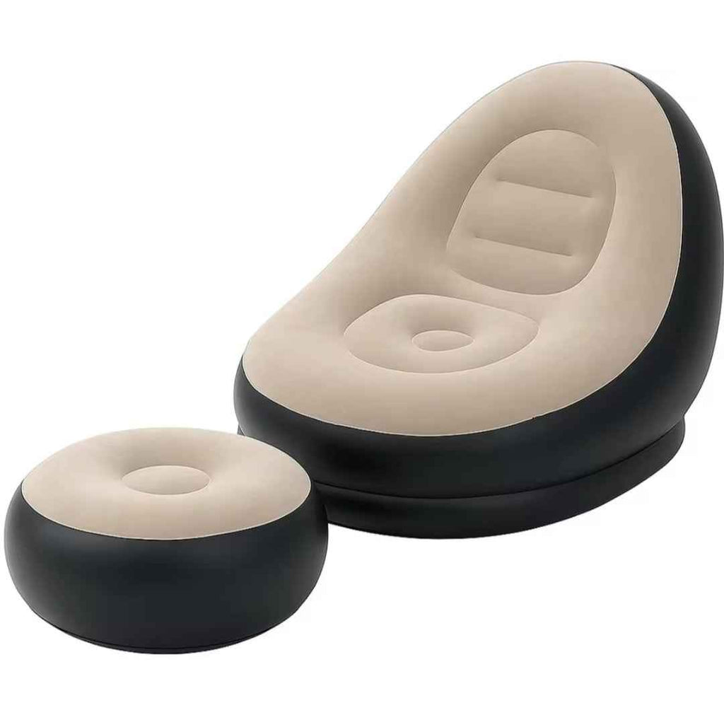 Sillón Hinchable con Reposapiés - Ideal para Garaje, Taller y Exterior