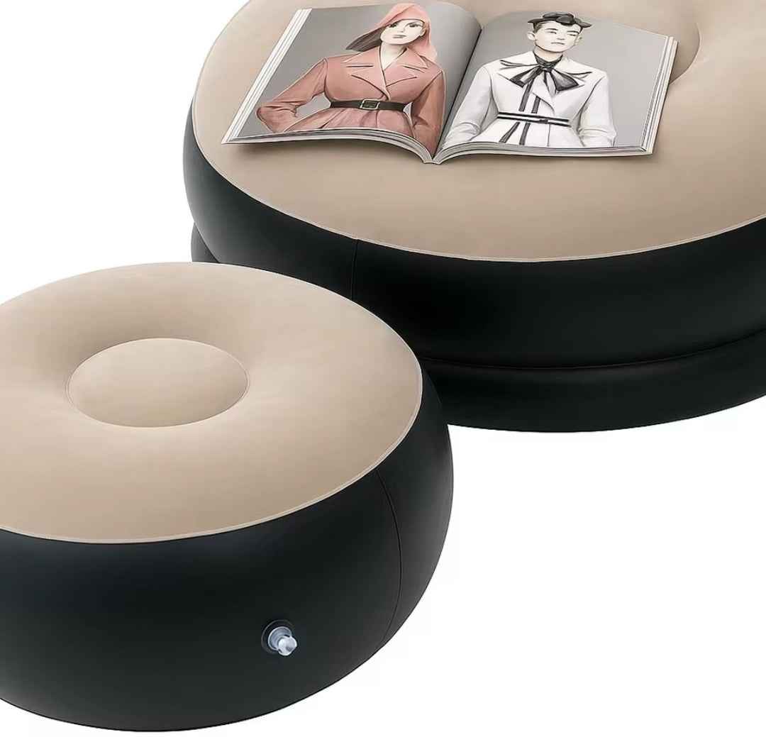 Sillón Hinchable con Reposapiés - Ideal para Garaje, Taller y Exterior