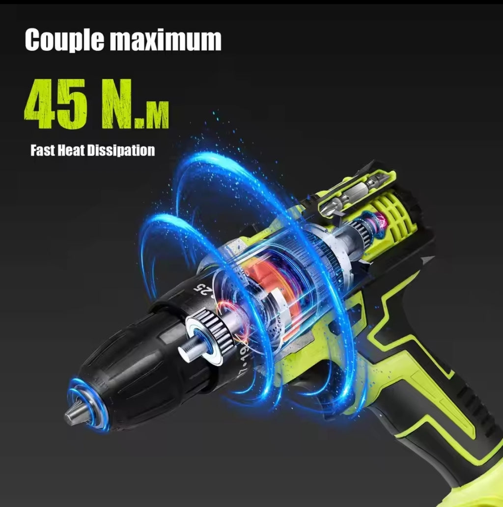 Taladro Atornillador Inalámbrico 28V 1350 RPM con 2 Baterías